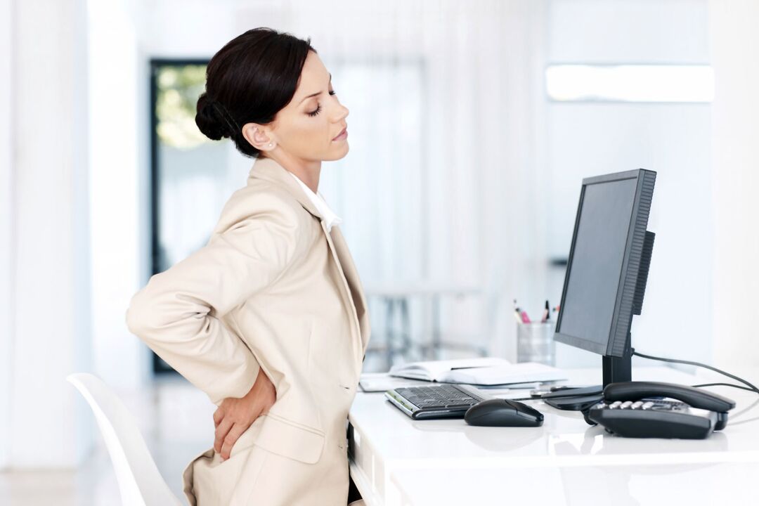 lavoro sedentario come causa dello sviluppo dell'osteocondrosi del collo